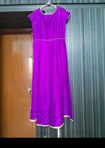 customized Stunning Purple Embroidered Ethnic Gown