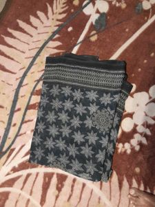 Elegant Black Floral Saree