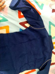 Vintage Blue Embroidered Kurti