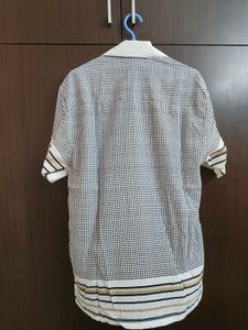 Roar Fox Men's Striped Short Sleeve Resort Shirt