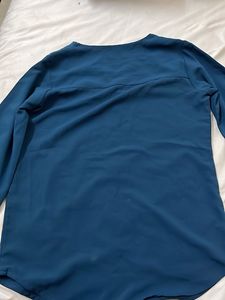 Elegant Teal V-Neck Blouse