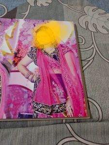 Elegant Wine Pink &amp; Gold Embroidered Lehenga