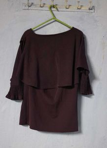 Solid Purple Smocked Sleeve Tunic