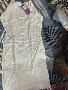 Elegant Cream Striped Kurta Set