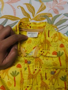 Pantaloons- Yellow Giraffe Print Shirt