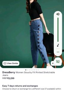 DressBerry Floral Slouchy Fit Jeans