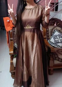 price drop 📉 Full Flare Brown Kurta