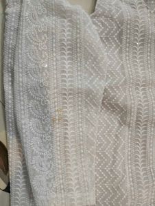 Beautiful Custom-Stitched White Chikankari Kurti