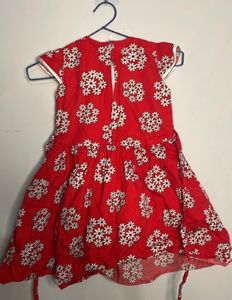 Girls' Red &amp; White Floral Dress