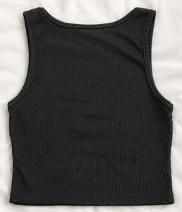 Ribbed Black Crop Tank Top