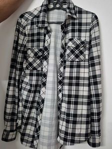 Classic Black & White Plaid Shirt