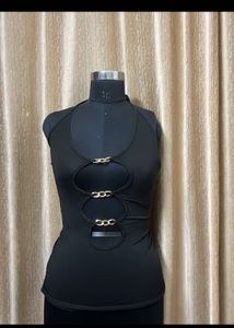 Black Cut-Out Ring Detail  y2k