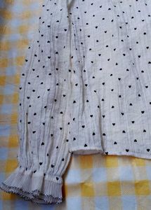 Polka Dot Sheer Ruffle Blouse