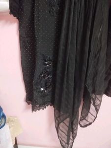 Black Sequin Kurta Set with Dupatta