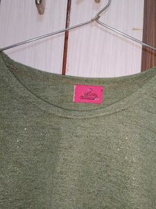 Sparkly Green Short Sleeve Top