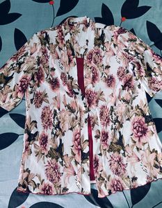 Elegant Floral Print Kimono Style