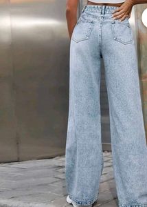 Ripped high waist garage Wide-Leg Jeans