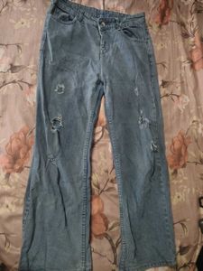 Ripped Wide-Leg Jeans