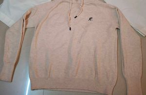 beige Embroidered Hoodie