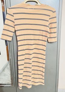 Ribbed Striped Mini Dress