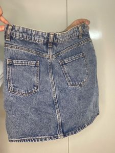 Acid Wash Denim Mini Skirt