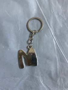 Letter M Keychain with Heart Charm