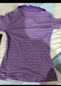 Nike Purple Striped Polo Shirt