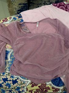 Sparkly Bell Sleeve Crop Top
