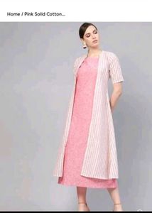 Libas Women Pink Maxi Dress with Jacket