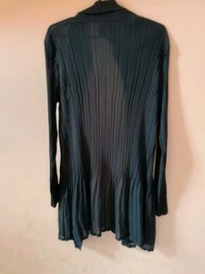 Pleated grey Longline Cardigan