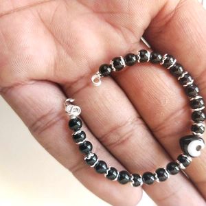 Pure Silver &amp; Black Crystals Evil Eye Baby Nazariy