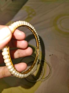 Elegant Pearl Bangles Set