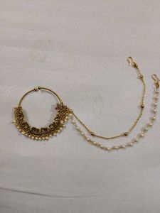 Indian Nose Ring &amp; Maang Tikka set
