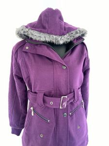 Purple Hooded Winter Coat