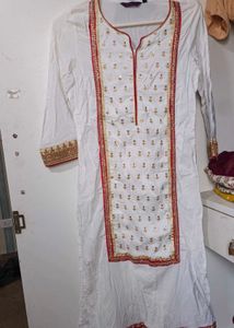 Embroidered White Kurta
