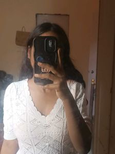 Crochet Knit Top - Mango