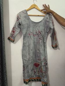 Grey Printed Kurta