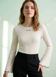 White Bell Sleeve Top