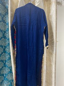 Embroidered Blue Kurti with cotton astar