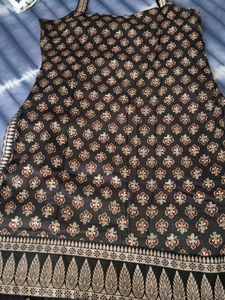 Pure Silk 3 pc Sharara Suit in Ajrakh block print