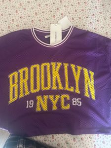 Purple Brooklyn Cropped Mesh Jersey