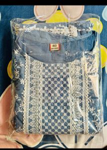 Blue Embroidered salwar suit Set