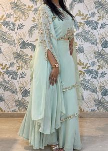 Mint Green Sequined Lehenga Set