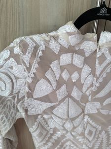Designer white sequin party dress