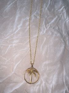 Gold Palm Tree Pendant Necklace