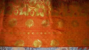Orange Saree with Gold Motifs