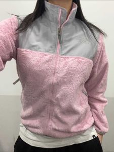 Y2K The North Face Pink Fuzzy Fleece Jacket