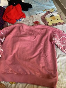 Pink Floral Print Sweatshirt
