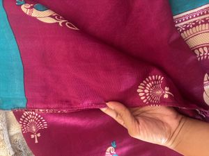 Vibrant Peacock Saree with Blouse