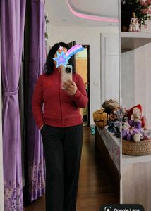 Maroon Zip-Up Jacket